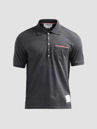 Thom Browne Men's Solid Cotton Pique Polo In Gray