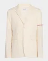 Thom Browne Men's Sport Coat With Selvedge Placement In Open White