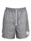 Thom Browne Men's Sporty Ripstop Bermuda Shorts In Silver
