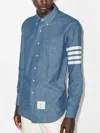 Thom Browne 4-bar Straight-fit Chambray Shirt In 450 Blue