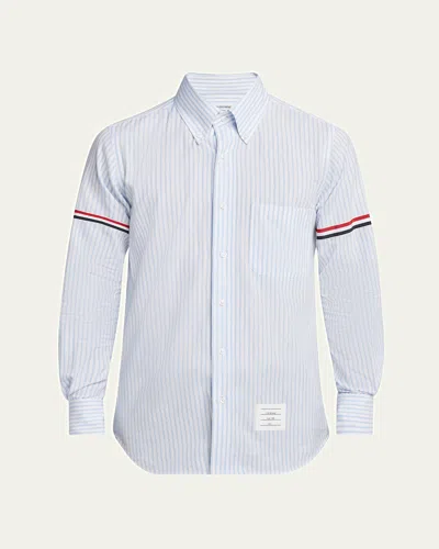 THOM BROWNE MEN'S STRIPED ARMBAND SPORT SHIRT