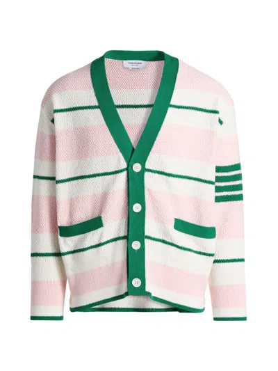 Thom Browne Embroidered Cotton Cardigan In Multi