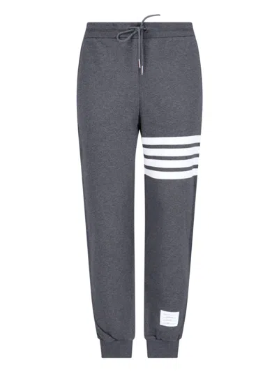 Thom Browne Men's Striped Cotton Jogger Pants In Gray