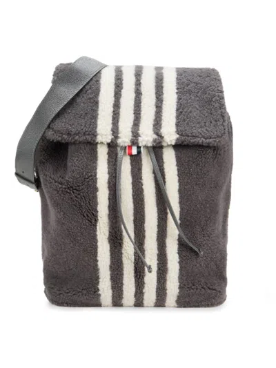 Thom Browne Men's Striped Merino Wool Backpack In Medium Grey