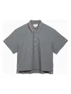 Thom Browne Striped Short-sleeved Shirt In Grey