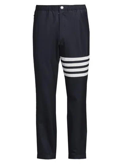 Thom Browne Men's Striped Snap-front Elasticized Track Trousers In Blue