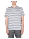 Thom Browne Short Sleeve Striped T-shirt In Grey
