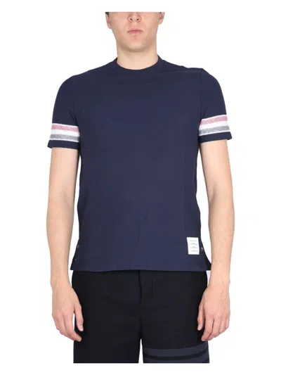 Thom Browne Men's Stripes T-shirt In Blue