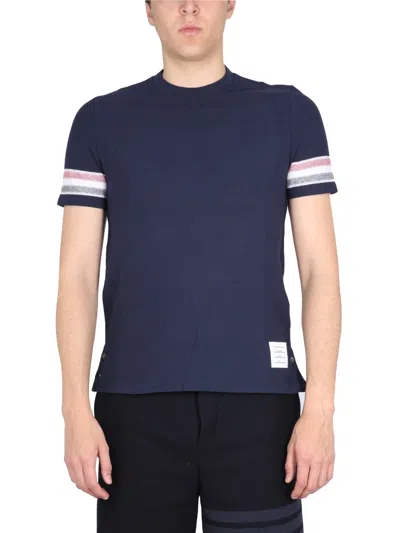 Thom Browne Men Stripes T-shirt In Blue