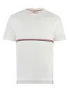 Thom Browne Double-stripe Cotton T-shirt In White