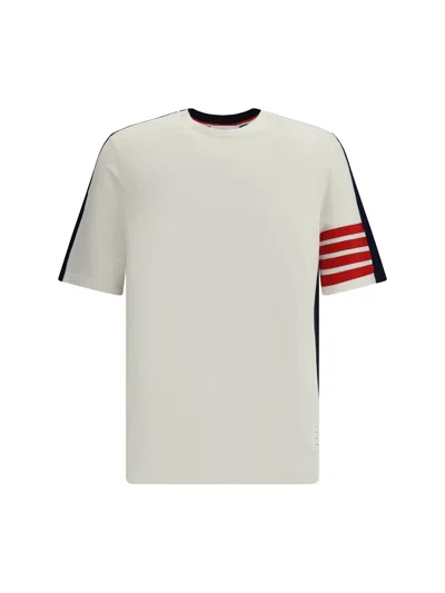Thom Browne Men T-shirt With Iconic Bands In Multicolor