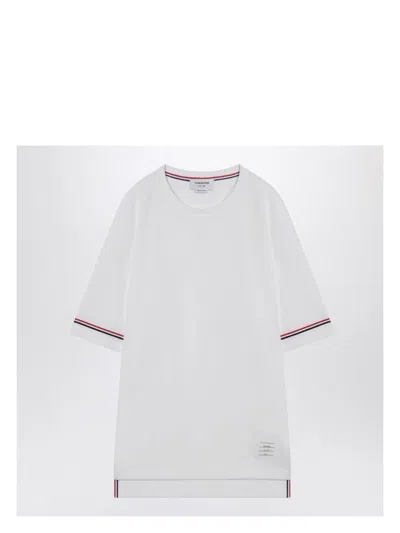 THOM BROWNE MEN'S T-SHIRT WITH TRICOLOUR DETAIL