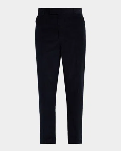 Thom Browne Men's Tapered Corduroy Chino Pants In Black