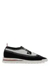 Thom Browne Longwing Brogue W/ Tech Runner Sole In Trompe Loeil Knit In Black