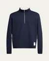 Thom Browne 4-bar Stripe Funnel Neck Half Zip Sweatshirt In Navy
