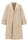 Thom Browne Water-repellent Cotton Trench Coat In Cream
