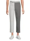 Thom Browne Tailored Trousers With Two-tone Legs In Light Grey