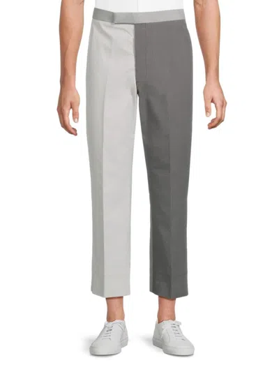 THOM BROWNE MEN'S TWO TONE COTTON TROUSERS