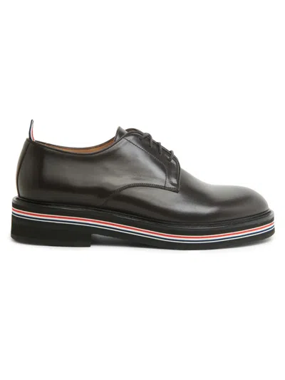 Thom Browne Leather Derbys Hoes In Black