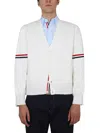 Thom Browne Tri-colour Stripe Sleeve Sweater In White