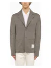 Thom Browne Grey Virgin Wool Single Breasted Jacket In Grey