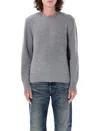 Thom Browne Washed Pique Stitch Pullover In Lt Grey