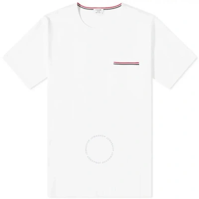 THOM BROWNE THOM BROWNE MEN'S WHITE JERSEY POCKET T-SHIRT