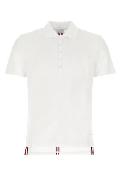 Thom Browne Men White Piquet Polo Shirt