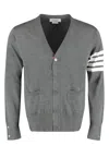 Thom Browne Men's Wool Classic 4-bar V-neck Cardigan