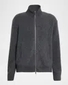 Thom Browne Ribbed High Collar Jacket With Side Pockets