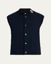Thom Browne Men's Wool Quilted Knit Vest In Blue