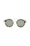 THOM BROWNE MENS EYE PROTECTION SUNGLASSES WITH TORTOISESHELL FRAME AND GRID SIDE SHIELDS