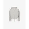 Thom Browne Zip Hoodie Tricolor Detail In Lt Grey