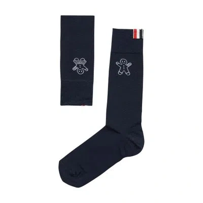Thom Browne Mercererized Cotton Sock In Navy