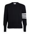 Thom Browne Merino Wool Crew-neck Sweater In Navy
