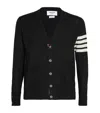 Shop Thom Browne Merino Wool 4-bar Cardigan In Black