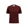 Thom Browne Wool-blend With Contrast Trim T-shirt In Brown