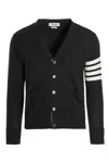 Thom Browne 4-bar Striped Knit Cardigan In Black