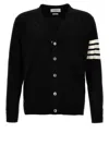 Thom Browne Merino Wool 4-bar Cardigan In Black