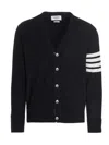 Thom Browne Merino Wool 4-bar Cardigan In Black