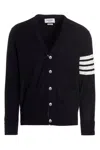 Thom Browne Merino Wool Cardigan In Blue