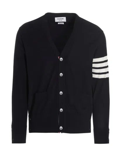 Thom Browne Merino Wool Cardigan In Black