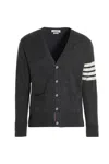 Thom Browne Men's V-neck Cardigan In Gray