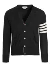 Thom Browne Merino Wool Cardigan Sweaters And Cardigans Gray In Gray