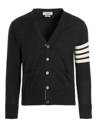 Thom Browne Merino Wool Cardigan Sweaters And Cardigans Gray