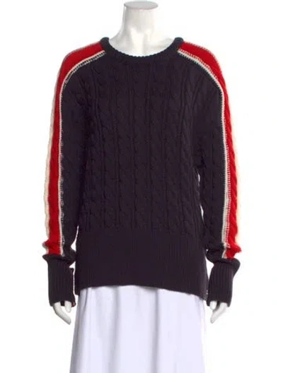 Pre-owned Thom Browne Merino Wool Colorblock Pattern Sweater In Blue