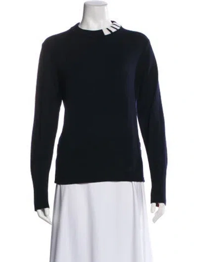 Pre-owned Thom Browne Merino Wool Crew Neck Pullover In Black