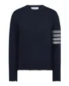 Thom Browne Merino Wool Holiday Hector Pullover In Blue