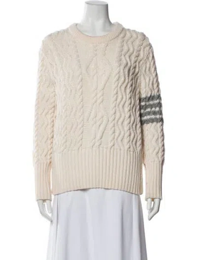 Pre-owned Thom Browne Merino Wool Patterned Sweater In Neutral