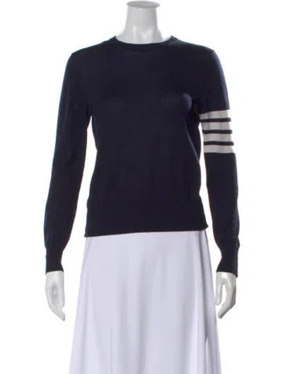 Pre-owned Thom Browne Merino Wool Striped Sweater In Black